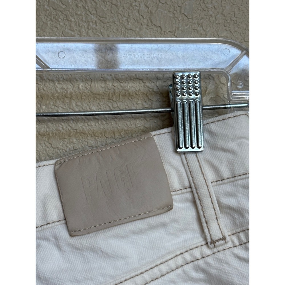 PAIGE White Wide-Leg Cropped Jean Shorts - Picture 8 of 11